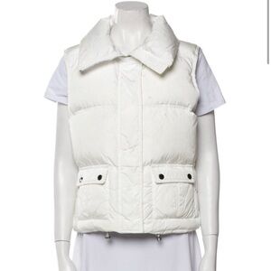 Burberry White Quilted Down Puffer Vest